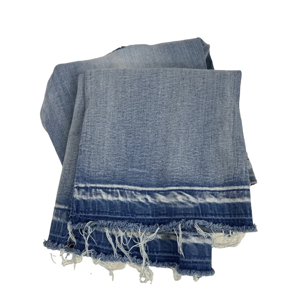 Almost Famous Jeans‎ Juniors Size 9 Medium Wash Denim Destroyed Mid Rise Raw Hem